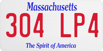 MA license plate 304LP4