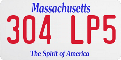MA license plate 304LP5