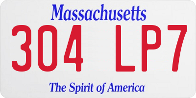 MA license plate 304LP7