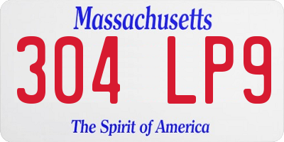 MA license plate 304LP9