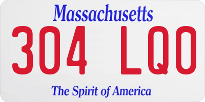 MA license plate 304LQ0