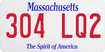 MA license plate 304LQ2