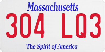 MA license plate 304LQ3