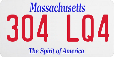MA license plate 304LQ4