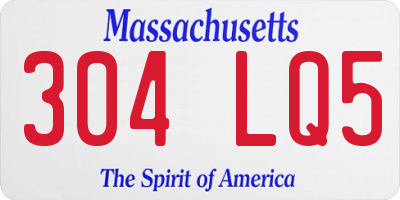 MA license plate 304LQ5
