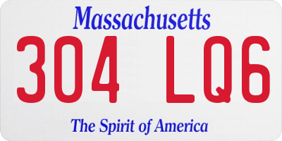 MA license plate 304LQ6