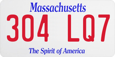 MA license plate 304LQ7