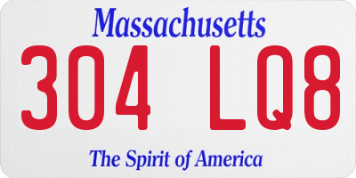 MA license plate 304LQ8