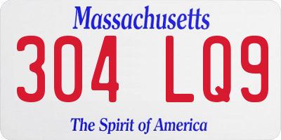 MA license plate 304LQ9
