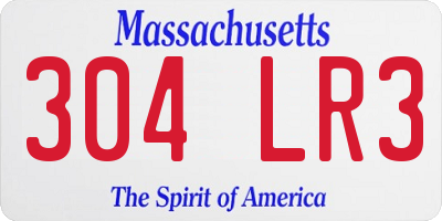 MA license plate 304LR3