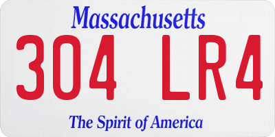 MA license plate 304LR4