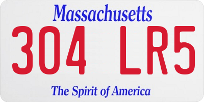 MA license plate 304LR5