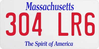 MA license plate 304LR6