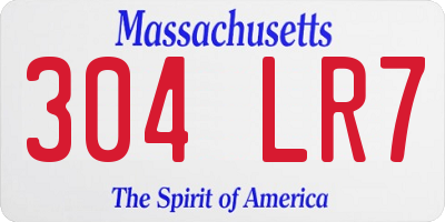 MA license plate 304LR7