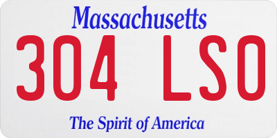 MA license plate 304LS0