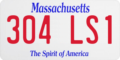 MA license plate 304LS1