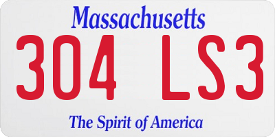 MA license plate 304LS3