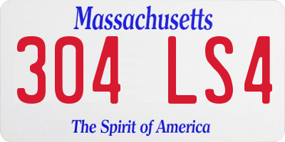 MA license plate 304LS4