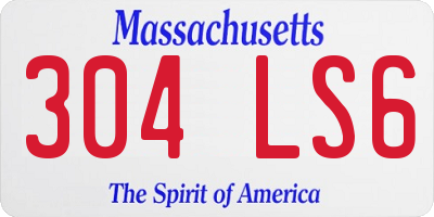 MA license plate 304LS6