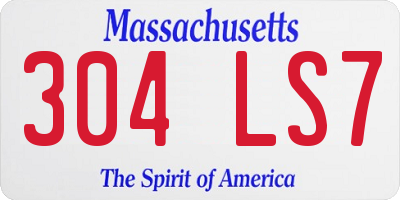MA license plate 304LS7