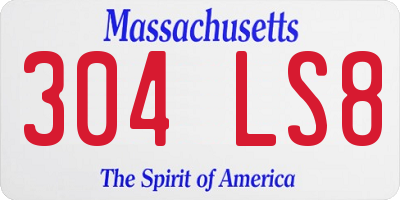 MA license plate 304LS8