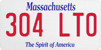 MA license plate 304LT0