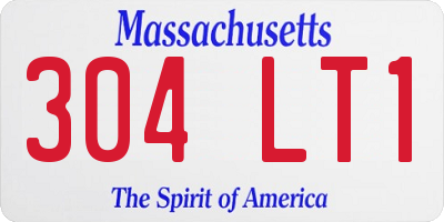 MA license plate 304LT1
