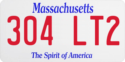 MA license plate 304LT2