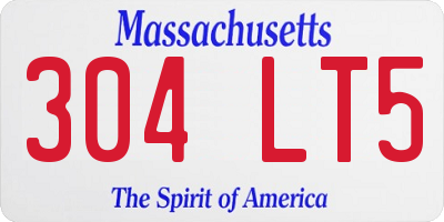 MA license plate 304LT5