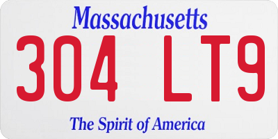 MA license plate 304LT9