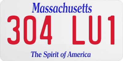 MA license plate 304LU1