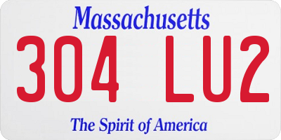 MA license plate 304LU2