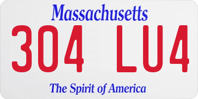 MA license plate 304LU4