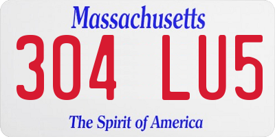 MA license plate 304LU5