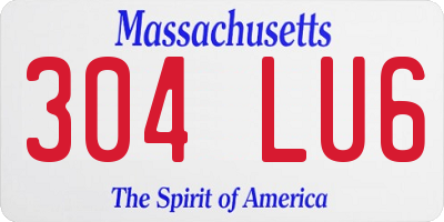 MA license plate 304LU6