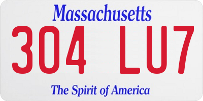MA license plate 304LU7