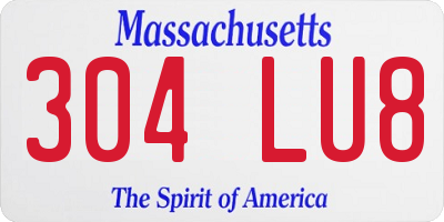 MA license plate 304LU8