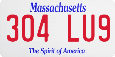 MA license plate 304LU9