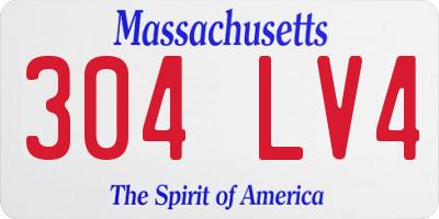 MA license plate 304LV4