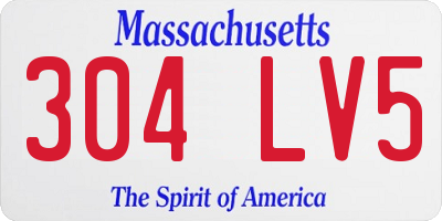 MA license plate 304LV5