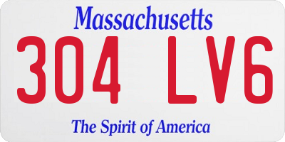 MA license plate 304LV6