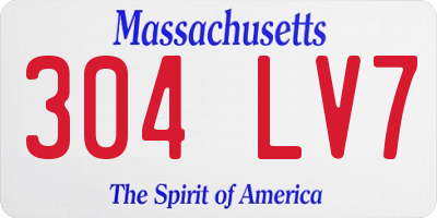 MA license plate 304LV7