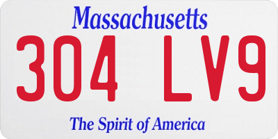 MA license plate 304LV9