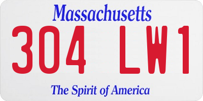 MA license plate 304LW1