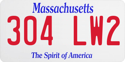 MA license plate 304LW2