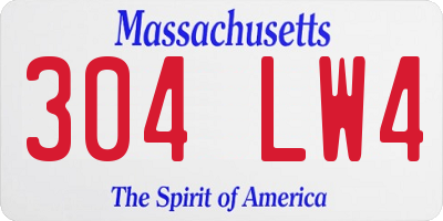 MA license plate 304LW4