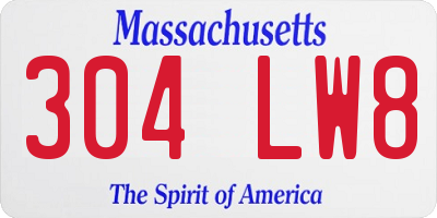 MA license plate 304LW8