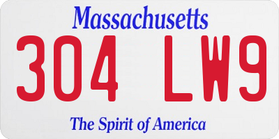 MA license plate 304LW9