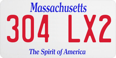 MA license plate 304LX2
