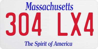 MA license plate 304LX4